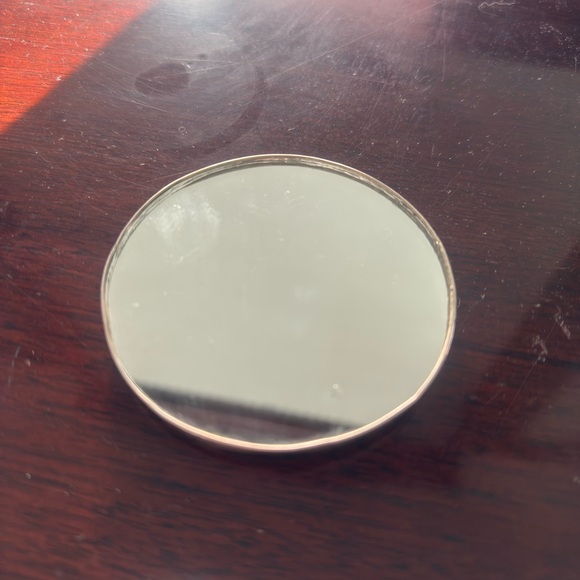 Antique sterling silver repousse gilded age purse mirror - Picture 3 of 5